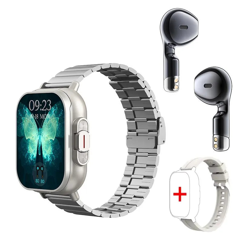 All-in-One Smartwatch with TWS Earbuds – Stay Connected, Stay Healthy, Anywhere