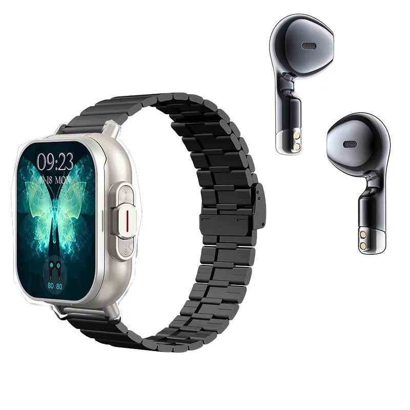 All-in-One Smartwatch with TWS Earbuds – Stay Connected, Stay Healthy, Anywhere