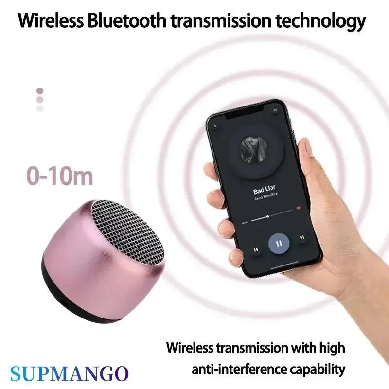 Extra Mini Bluetooth Speaker – Portable Wireless Stereo Audio Player with USB & Subwoofer Sound, Built-In Microphone for Outdoor Music & Calls