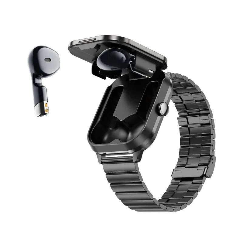 All-in-One Smartwatch with TWS Earbuds – Stay Connected, Stay Healthy, Anywhere