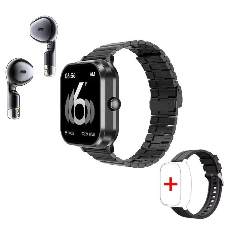 All-in-One Smartwatch with TWS Earbuds – Stay Connected, Stay Healthy, Anywhere