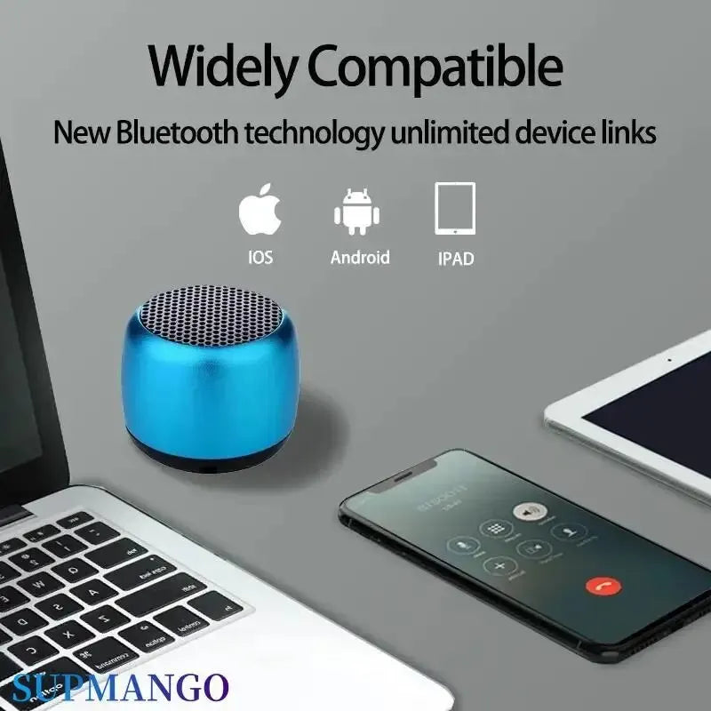Extra Mini Bluetooth Speaker – Portable Wireless Stereo Audio Player with USB & Subwoofer Sound, Built-In Microphone for Outdoor Music & Calls