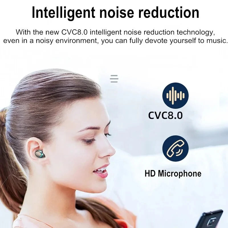 F9 TWS Wireless Bluetooth Earphones with LED Display, Power Bank Case for Phone Charging, HD Calling & CVC 8.0 Noise Reduction