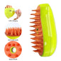Cat & Dog Steam Brush – 3-in-1 Electric Pet Grooming Comb with Water Spray & Soft Silicone Bristles for Detangling, Massage & Loose Hair Removal