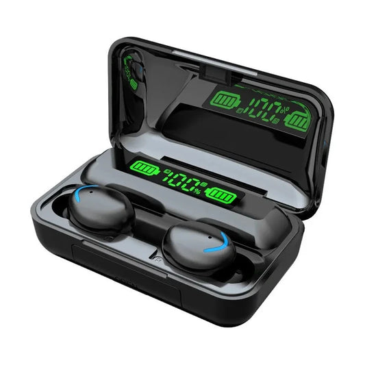 F9 TWS Wireless Bluetooth Earphones with LED Display, Power Bank Case for Phone Charging, HD Calling & CVC 8.0 Noise Reduction