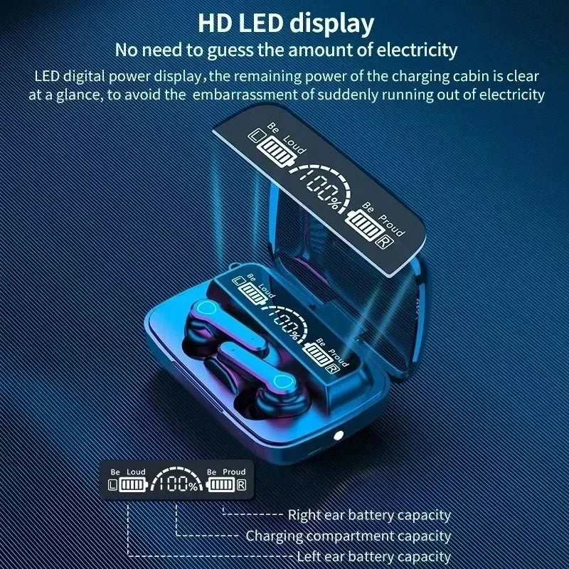 Charging Case (Power Bank) Wireless Earbuds – Intelligent Touch Control, Waterproof Bluetooth Headphones with LED Display & Built-in Mic – Don’t Miss Out!