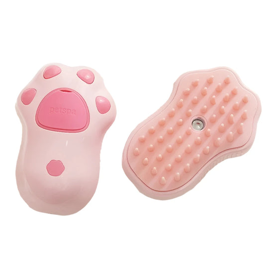 Cat & Dog Steam Brush – 3-in-1 Electric Pet Grooming Comb with Water Spray & Soft Silicone Bristles for Detangling, Massage & Loose Hair Removal