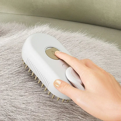 Rechargeable USB 3-in-1 Pet Grooming Brush – Steam Spray, Massage & Anti-Shedding Electric Bath Comb for Cats & Dogs – Tames Loose Hair & Flying Fur