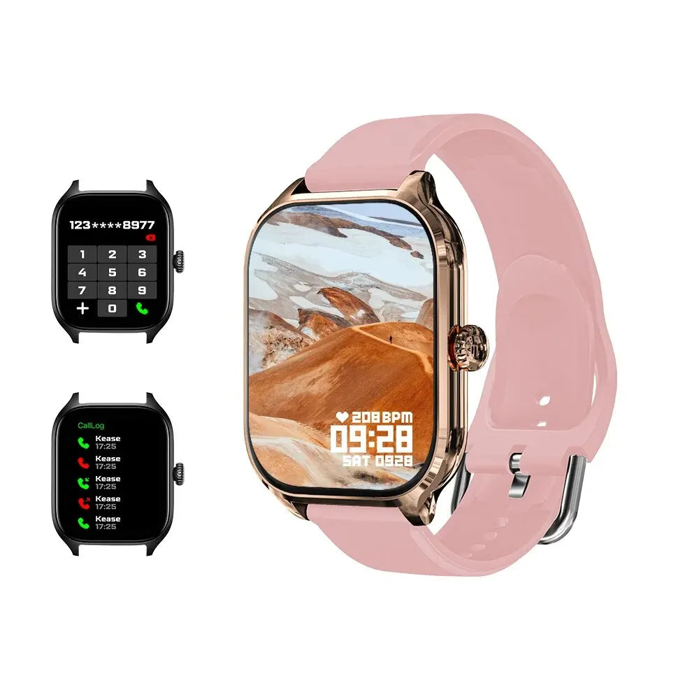 All-in-One Fitness Tracker with Call & Music Control, Heart Rate/Blood Oxygen Monitor, Custom Watch Faces, Wireless Charger – Stylish, Powerful & Perfect for Gifting!