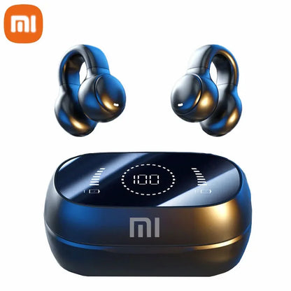 Wireless Bone Conduction Earbuds – Bluetooth Sport Headset with Mic, Noise Reduction, and Charging Case – Secure Fit, Powerful Sound
