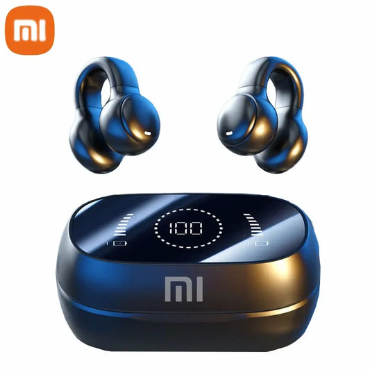 Wireless Bone Conduction Earbuds – Bluetooth Sport Headset with Mic, Noise Reduction, and Charging Case – Secure Fit, Powerful Sound