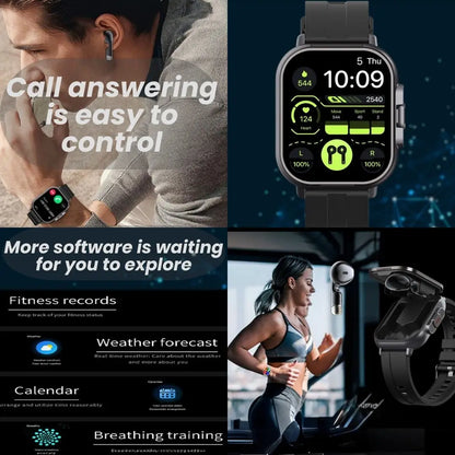 2 in 1 Smartwatch with Earbuds – Your All-Day Health & Productivity Companion with Heart Rate, Sleep & Activity Tracking