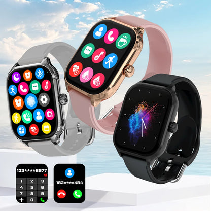 All-in-One Fitness Tracker with Call & Music Control, Heart Rate/Blood Oxygen Monitor, Custom Watch Faces, Wireless Charger – Stylish, Powerful & Perfect for Gifting!