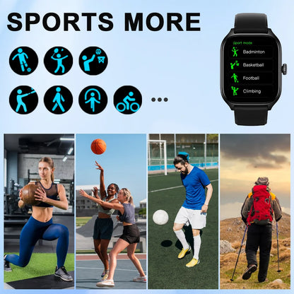 All-in-One Fitness Tracker with Call & Music Control, Heart Rate/Blood Oxygen Monitor, Custom Watch Faces, Wireless Charger – Stylish, Powerful & Perfect for Gifting!