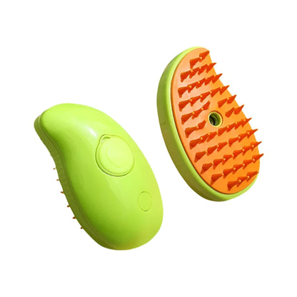 Rechargeable USB 3-in-1 Pet Grooming Brush – Steam Spray, Massage & Anti-Shedding Electric Bath Comb for Cats & Dogs – Tames Loose Hair & Flying Fur