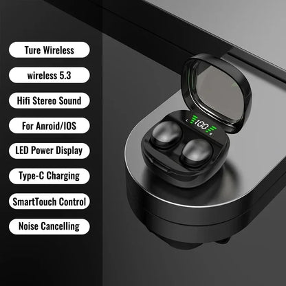 Mini Bluetooth 5.3 Invisible Earbuds – Ultra-Small Wireless Headset for Sleep, Work, and Sports | HD HiFi Sound, Deep Bass, All-Day Comfor