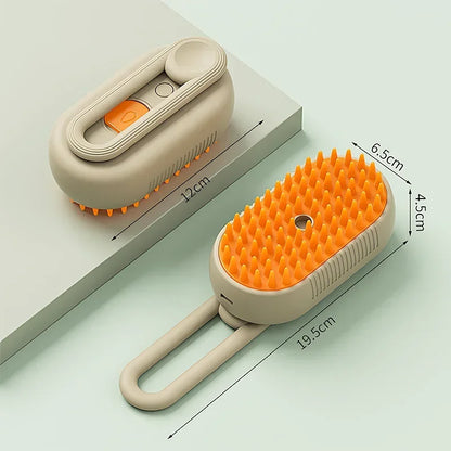 Pet Steam Brush – 3-in-1 Must-Have Grooming Tool for Cats & Dogs | Steamy Spray, Massage & Hair Removal Comb – Essential Beauty Accessory for Clean, Happy Pets