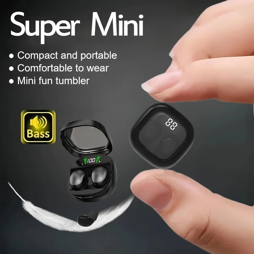 Mini Bluetooth 5.3 Invisible Earbuds – Ultra-Small Wireless Headset for Sleep, Work, and Sports | HD HiFi Sound, Deep Bass, All-Day Comfor