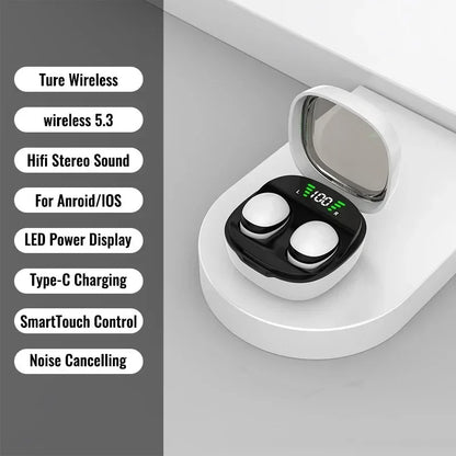 Mini Bluetooth 5.3 Invisible Earbuds – Ultra-Small Wireless Headset for Sleep, Work, and Sports | HD HiFi Sound, Deep Bass, All-Day Comfor