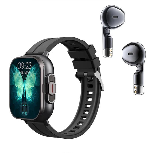 All-in-One Smartwatch with TWS Earbuds – Stay Connected, Stay Healthy, Anywhere