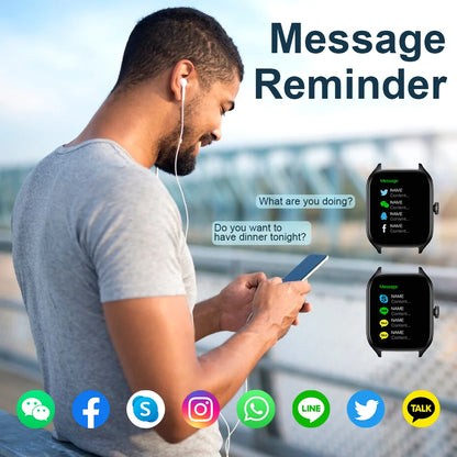 All-in-One Fitness Tracker with Call & Music Control, Heart Rate/Blood Oxygen Monitor, Custom Watch Faces, Wireless Charger – Stylish, Powerful & Perfect for Gifting!