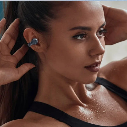 Wireless Bone Conduction Earbuds – Bluetooth Sport Headset with Mic, Noise Reduction, and Charging Case – Secure Fit, Powerful Sound