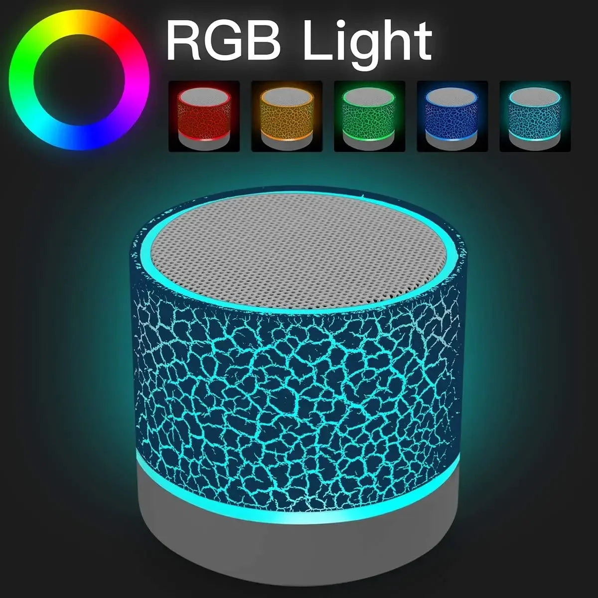 Mini Bluetooth Speaker – Portable Crack Design with LED Light, Plug-In Subwoofer Sound, Wireless Audio, Ideal Gift for Music Lovers