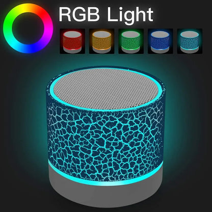 Mini Bluetooth Speaker – Portable Crack Design with LED Light, Plug-In Subwoofer Sound, Wireless Audio, Ideal Gift for Music Lovers