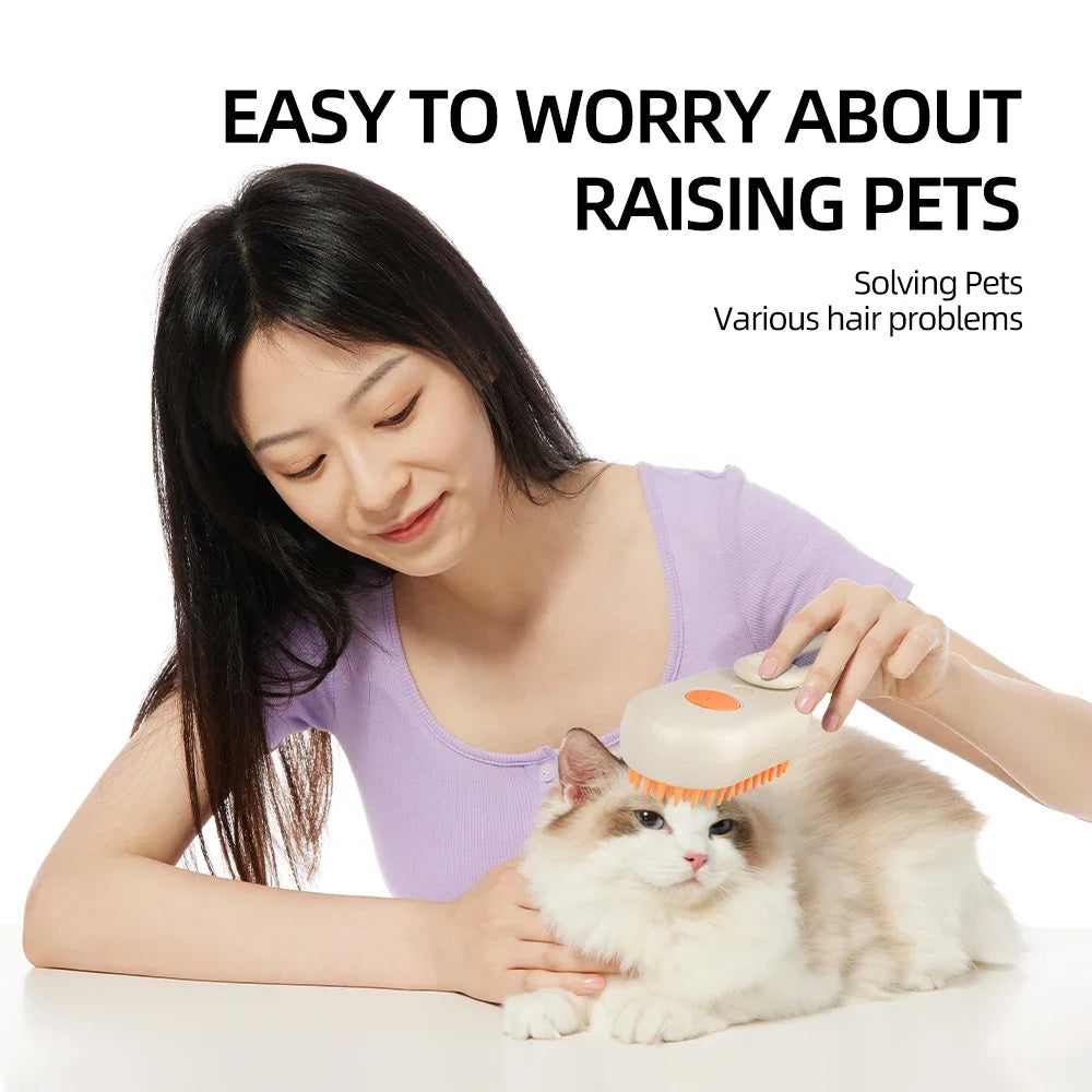 Must-Have Cat Spray Comb – 5-in-1 Electric Grooming Brush with Rotatable Handle, De-Shedding, Bath Massage & Pet Care Tool for Cats and Small Pets