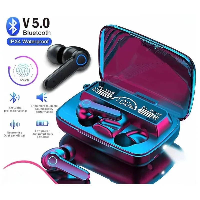 Charging Case (Power Bank) Wireless Earbuds – Intelligent Touch Control, Waterproof Bluetooth Headphones with LED Display & Built-in Mic – Don’t Miss Out!