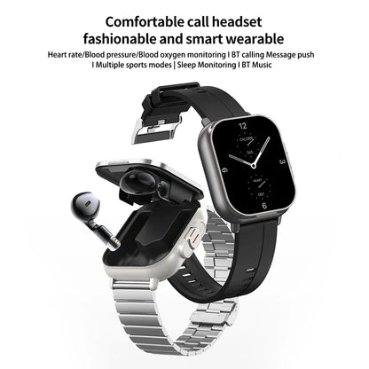 All-in-One Smartwatch with TWS Earbuds – Stay Connected, Stay Healthy, Anywhere
