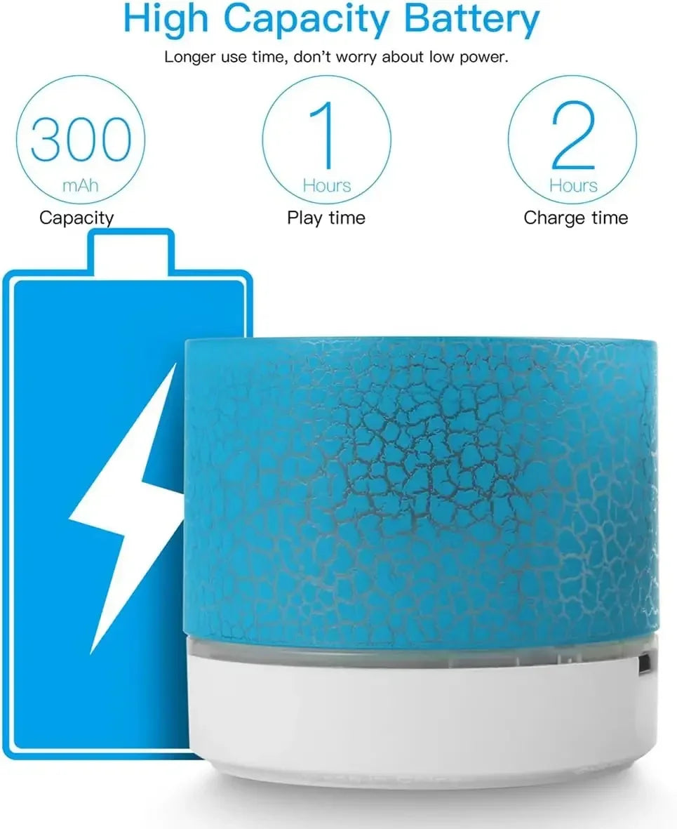 Mini Bluetooth Speaker – Portable Crack Design with LED Light, Plug-In Subwoofer Sound, Wireless Audio, Ideal Gift for Music Lovers