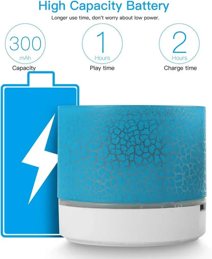 Mini Bluetooth Speaker – Portable Crack Design with LED Light, Plug-In Subwoofer Sound, Wireless Audio, Ideal Gift for Music Lovers