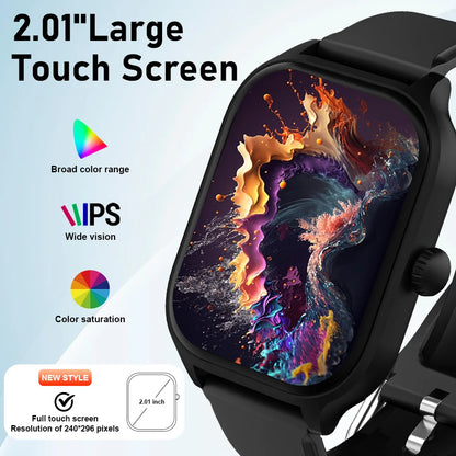 All-in-One Fitness Tracker with Call & Music Control, Heart Rate/Blood Oxygen Monitor, Custom Watch Faces, Wireless Charger – Stylish, Powerful & Perfect for Gifting!