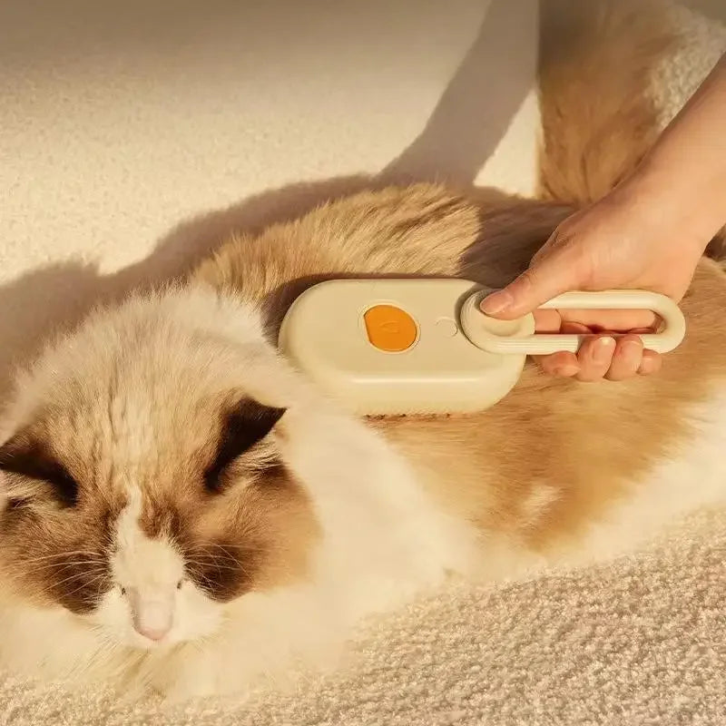 Pet Steam Brush – 3-in-1 Must-Have Grooming Tool for Cats & Dogs | Steamy Spray, Massage & Hair Removal Comb – Essential Beauty Accessory for Clean, Happy Pets