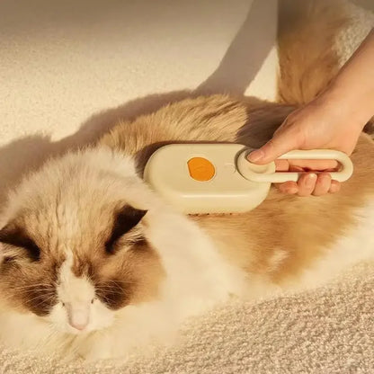 Pet Steam Brush – 3-in-1 Must-Have Grooming Tool for Cats & Dogs | Steamy Spray, Massage & Hair Removal Comb – Essential Beauty Accessory for Clean, Happy Pets